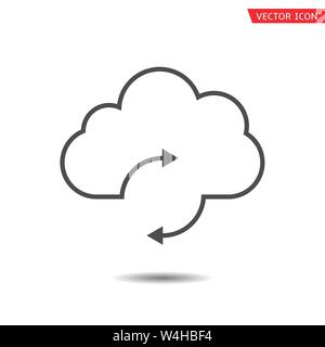 Cloud sync refresh icon. Data synchronization technologies Stock Vector