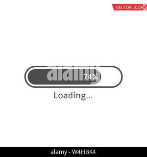 Black Progress Loading bar icon isolated. Vector illustration Stock Vector