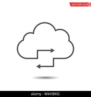 Cloud with arrows sync refresh icon. Data synchronization technologies Stock Vector
