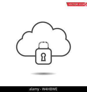 Lock cloud icon. Security concept, Vector illustration Stock Vector
