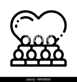 Volunteers Support Love Vector Thin Line Icon Stock Vector