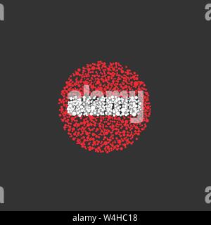 Abstract dotted Red road stop sign icon. Vector illustration Stock Vector
