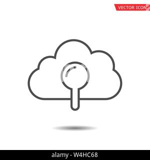 Search cloud icon. Magnifying glass with cloud icon Stock Vector