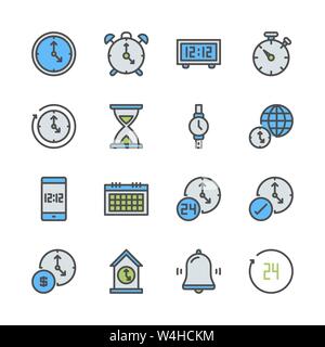 Time and clock icon set.Vector illustration Stock Vector