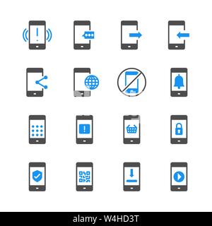 Cell phone in glyph icon set.Vector illustration Stock Vector