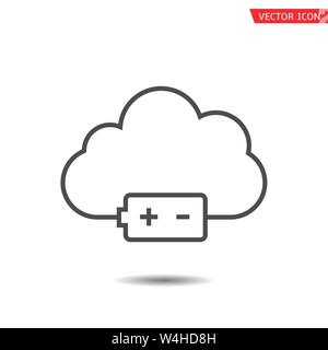 Cloud and battery icon isolated. Vector illustration Stock Vector