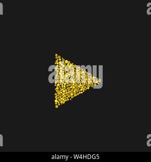 Golden Play button. Abstract dots triangle, VIP premium concept Vector illustration Stock Vector