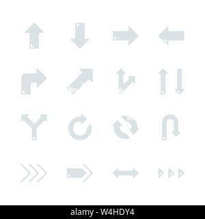 Arrows in flat icon set design.Vector illustration Stock Vector