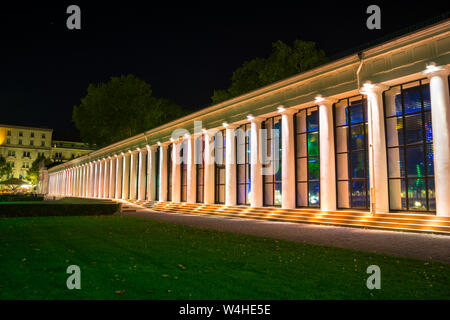 Germany, Part of the ancient Kurhaus in Wiesbaden old town public park in the night Stock Photo