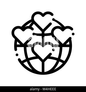 Universe Volunteers Support Vector Thin Line Icon Stock Vector
