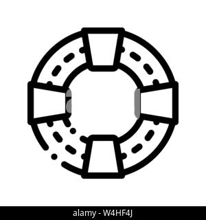 Volunteers Support Life Saver Vector Line Icon Stock Vector