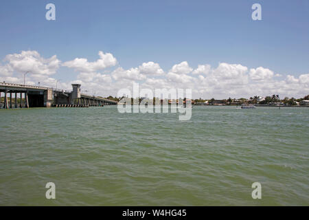 Sarasota, Florida: April 7, 2010- The John RIngling causeway bridge in Florida Stock Photo