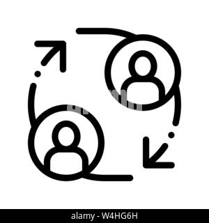 Volunteers Support Person Vector Thin Line Icon Stock Vector