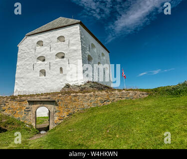 Kristiansten Fortress is located on a hill east of the city of Trondheim, Norway. It was built after the great fire of 1681 to protect the city from a Stock Photo