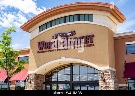 Maple Grove, Minnesota - July 21, 2019: Cost Plus World Market is a chain of specialty import retail stores, specializing in home furniture, decor, gi Stock Photo
