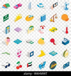 Bikini icons set, isometric style Stock Vector