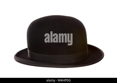 Old British bowler hat isolated on white Stock Photo