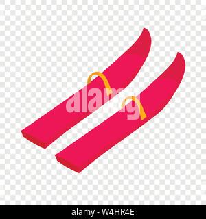 Skiing icon, cartoon style Stock Vector