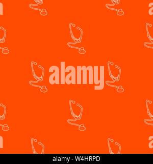 Stethoscope pattern vector orange Stock Vector