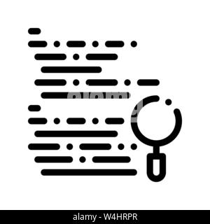 Magnifier Search Code Mistake Vector Line Icon Stock Vector