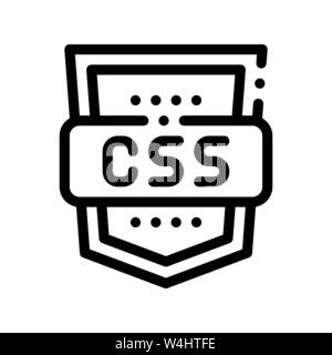 Coding Language CSS System Vector Thin Line Icon Stock Vector