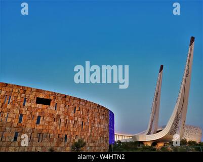 Modern Education System at Qatar National Library and Qatar Foundation Mosque in Doha, Qatar Stock Photo