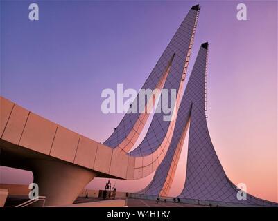 Modern Education System at Qatar National Library and Qatar Foundation Mosque in Doha, Qatar Stock Photo