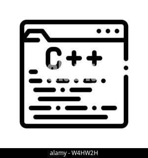 Coding Development Language Vector Thin Line Icon Stock Vector
