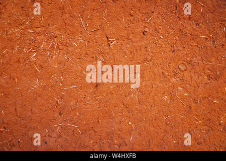 Texture of a traditional African facade made of straw and mud in Morocco Stock Photo