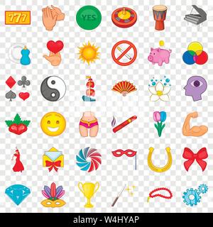 Excellence icons set, cartoon style Stock Vector