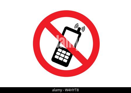 No cell phone sign on white background. Stock Vector