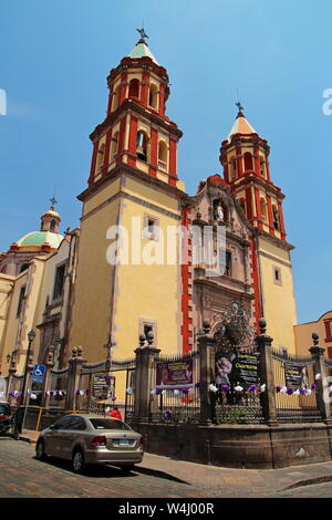 Church of the Congregation of our Lady Guadeloupe in Santiago de Queretaro, Mexico. Stock Photo