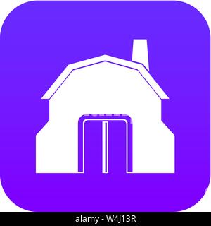 Blacksmith workshop building icon digital purple Stock Vector