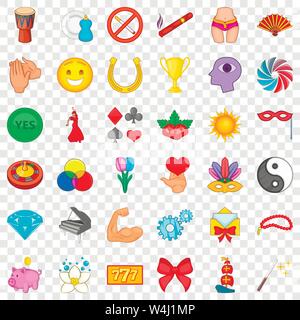 Dominance icons set, cartoon style Stock Vector