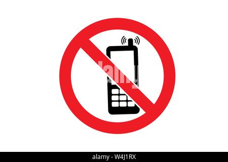 No cell phone sign on white background. Stock Vector