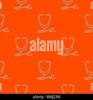 Stethoscope pattern vector orange Stock Vector