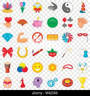 Advantage icons set, cartoon style Stock Vector