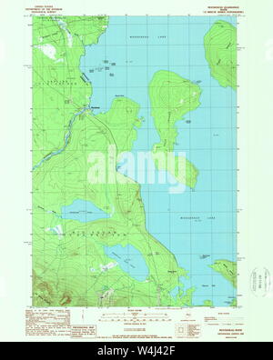 Maine USGS Historical Map Moosehead 808100 1989 24000 Restoration Stock Photo