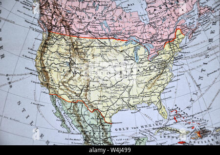 1900 Meyer Map Of North America Showing Canada The United States Mexico Alaska And West Indies Stock Photo Alamy