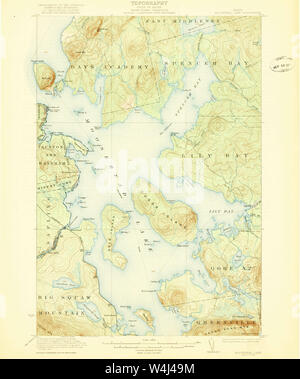 Maine USGS Historical Map Moosehead Lake 460620 1922 62500 Restoration Stock Photo