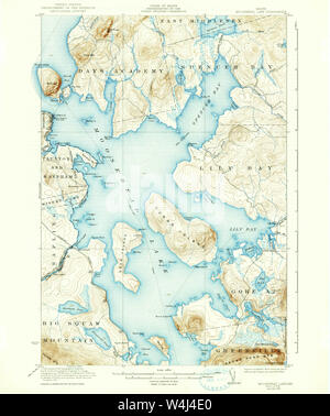 Maine USGS Historical Map Moosehead Lake 460622 1922 62500 Restoration Stock Photo