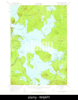 Maine USGS Historical Map Moosehead Lake 460625 1957 62500 Restoration Stock Photo