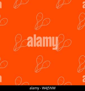 Maracas pattern vector orange Stock Vector