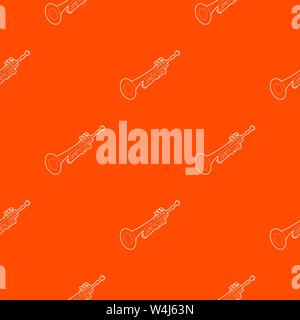 Trumpet pattern vector orange Stock Vector