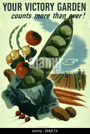 Wartime poster. Your Victory Garden Counts More Than Ever! 1941 - 1945 Stock Photo