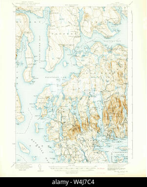 Maine USGS Historical Map Mount Desert 460636 1942 62500 Restoration Stock Photo