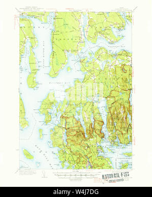 Maine USGS Historical Map Mount Desert 460637 1942 62500 Restoration Stock Photo