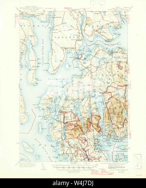 Maine USGS Historical Map Mount Desert 460638 1942 62500 Restoration Stock Photo