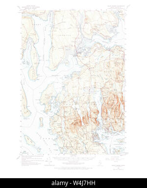 Maine USGS Historical Map Mount Desert 460641 1956 62500 Restoration Stock Photo