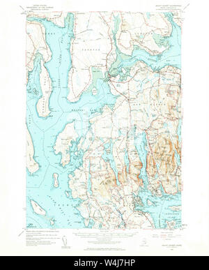 Maine USGS Historical Map Mount Desert 460640 1956 62500 Restoration Stock Photo